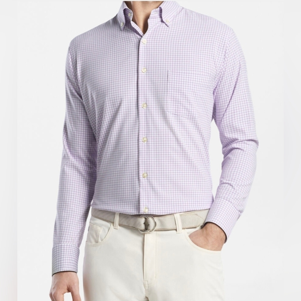 Brooks Brothers Est. 1818 Madison Fit Men's Shirt Purple Check 18-34
